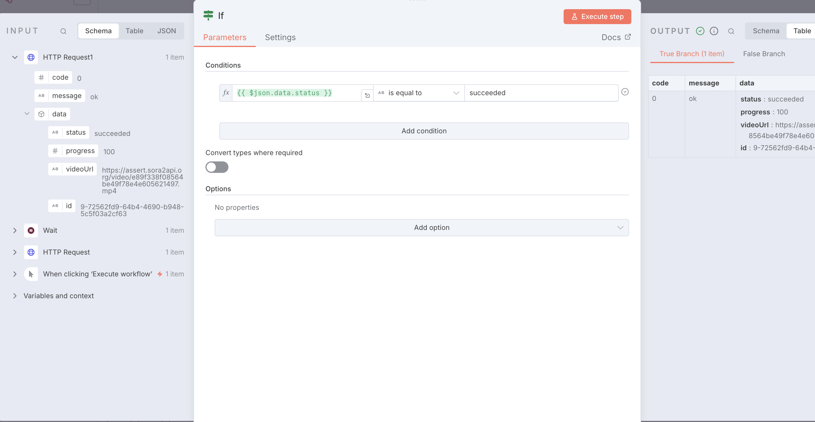 Step 5: Use IF Node to Check Status